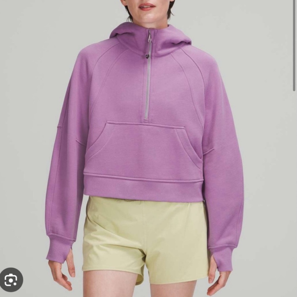 LIKE NEW!  Lululemon Scuba Oversized 1/2 zip hoodie in wisteria purple M/L